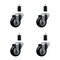 Service Caster 3'' SS Black Poly Wheel Swivel 1-3/8'' Expanding Stem Caster Set, 4PK SCC-SSEX20S314-PPUB-BLK-138-4 - alternate 1